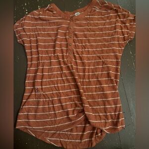 Striped Button-Front Women's Top